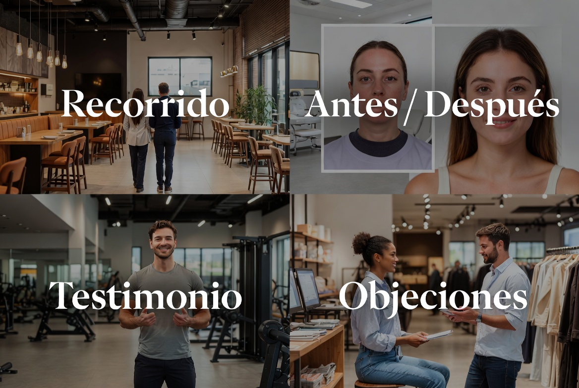 Formatos UGC para restaurantes clínicas gimnasios y retail